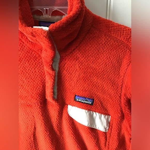 🏔Patagonia Re tool snap T fleece red pullover Red beige size M - Picture 5 of 11